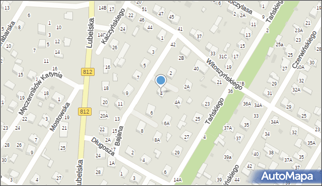 Biała Podlaska, Bajana Jerzego, 4, mapa Białej Podlaskiej