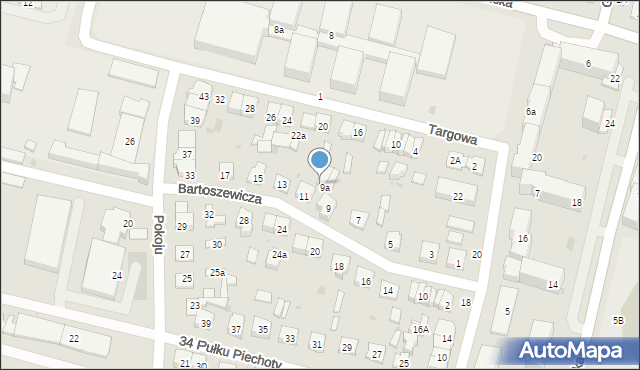 Biała Podlaska, Bartoszewicza Joachima, 11a, mapa Białej Podlaskiej