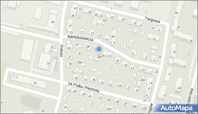 Biała Podlaska, Bartoszewicza Joachima, 24a, mapa Białej Podlaskiej