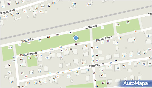 Biała Podlaska, Barwinkowa, 11, mapa Białej Podlaskiej