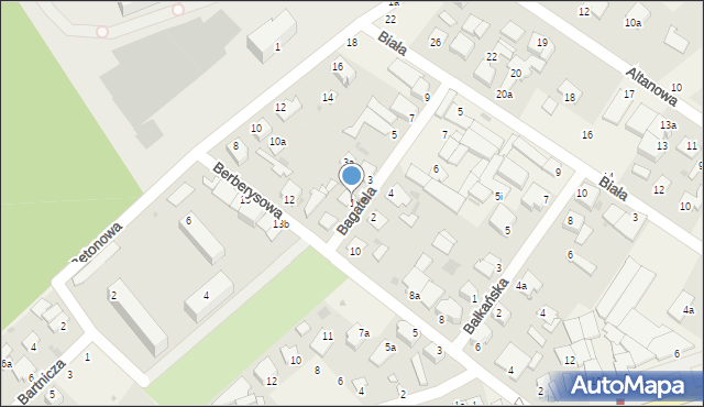 Białe Błota, Bagatela, 1, mapa Białe Błota