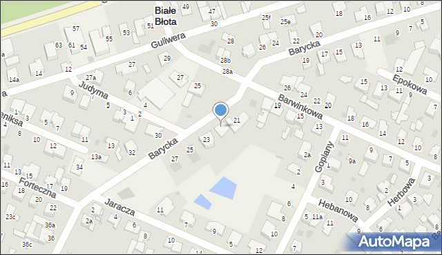 Białe Błota, Barycka, 21a, mapa Białe Błota