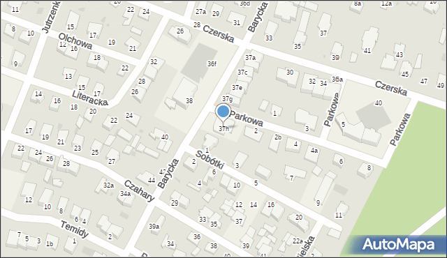 Białe Błota, Barycka, 37h, mapa Białe Błota