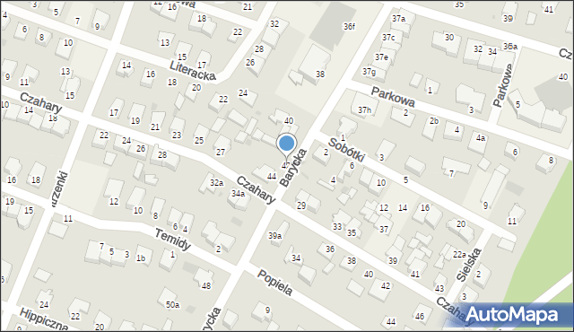 Białe Błota, Barycka, 42, mapa Białe Błota