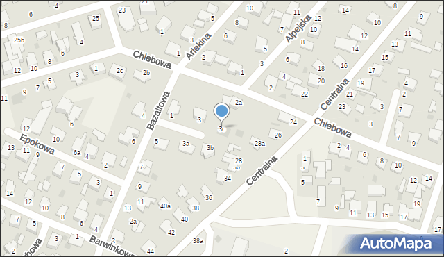 Białe Błota, Bazaltowa, 3c, mapa Białe Błota