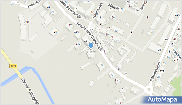 Białogard, Batalionów Chłopskich, 11, mapa Białogard