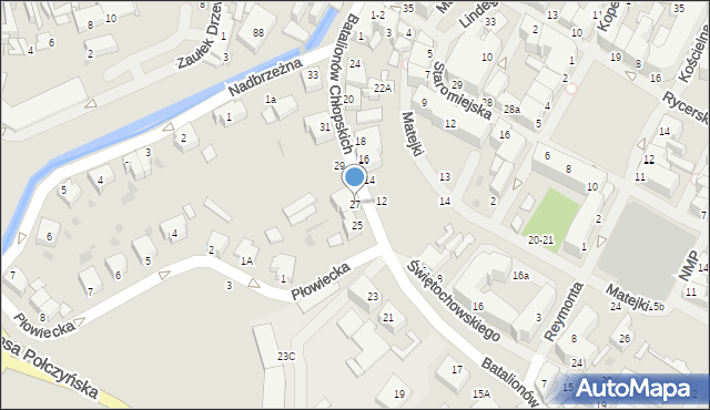 Białogard, Batalionów Chłopskich, 27, mapa Białogard