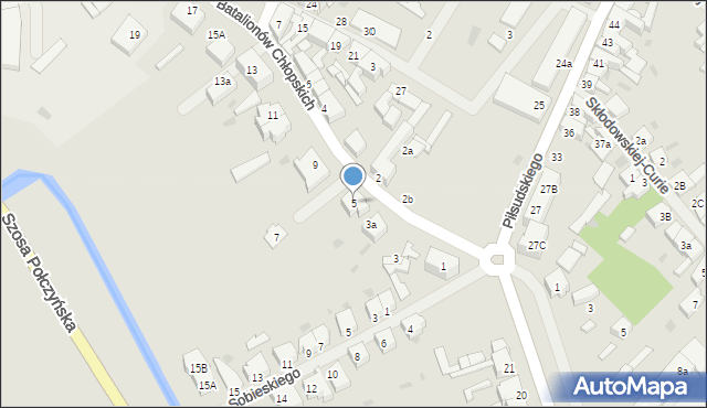 Białogard, Batalionów Chłopskich, 5, mapa Białogard