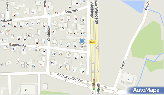 Białystok, Bagnowska, 43, mapa Białegostoku