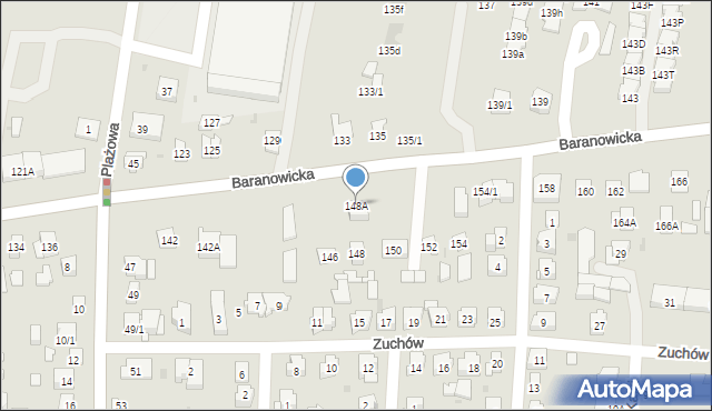 Białystok, Baranowicka, 148A, mapa Białegostoku