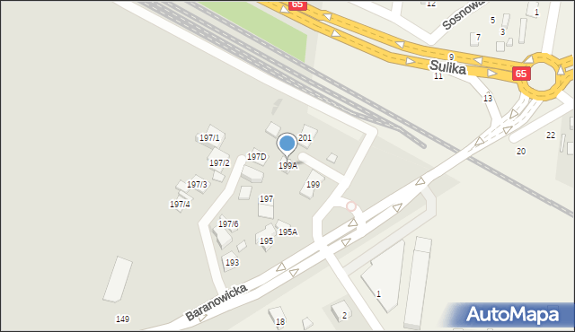 Białystok, Baranowicka, 199A, mapa Białegostoku