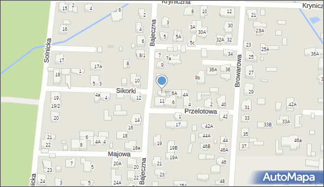 Białystok, Bajeczna, 11A, mapa Białegostoku