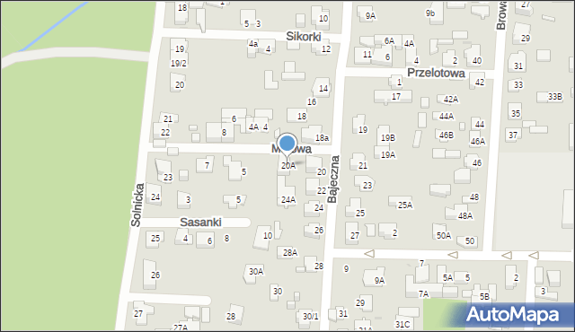 Białystok, Bajeczna, 20A, mapa Białegostoku