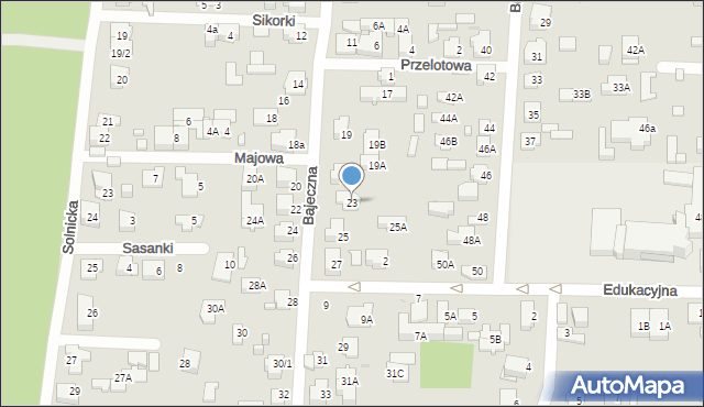 Białystok, Bajeczna, 23, mapa Białegostoku