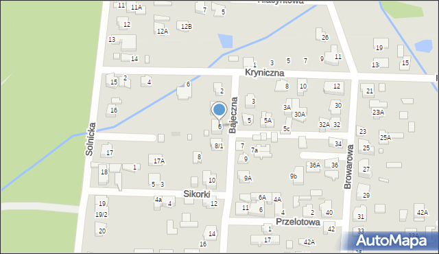 Białystok, Bajeczna, 6, mapa Białegostoku