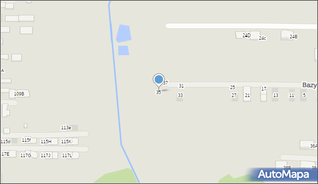 Białystok, Bazyliowa, 35, mapa Białegostoku