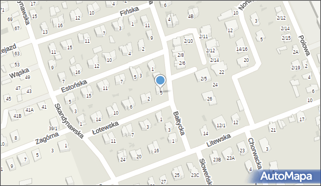 Białystok, Bałtycka, 5, mapa Białegostoku