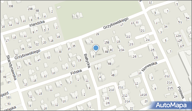 Białystok, Bałtycka, 8A, mapa Białegostoku