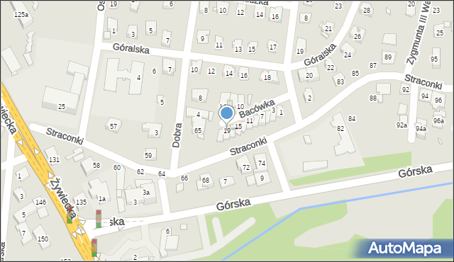 Bielsko-Biała, Bacówka, 19, mapa Bielsko-Białej
