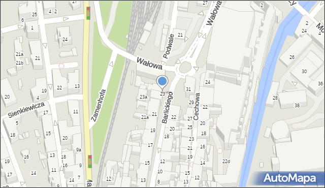 Bielsko-Biała, Barlickiego Norberta, 23, mapa Bielsko-Białej