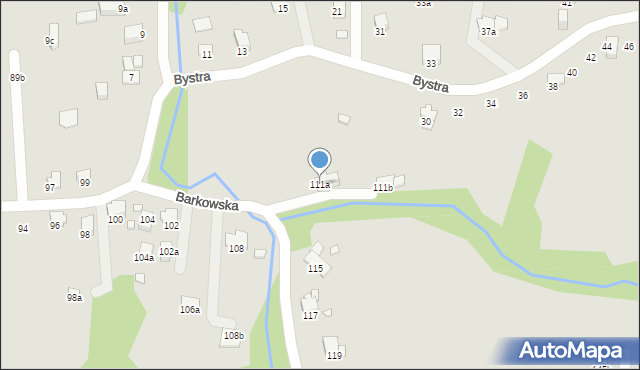 Bielsko-Biała, Barkowska, 111a, mapa Bielsko-Białej