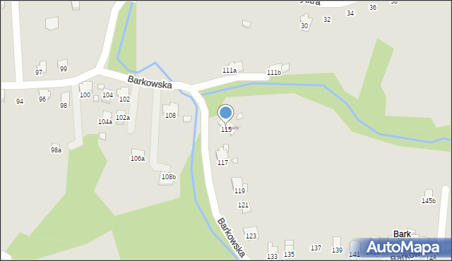 Bielsko-Biała, Barkowska, 115, mapa Bielsko-Białej