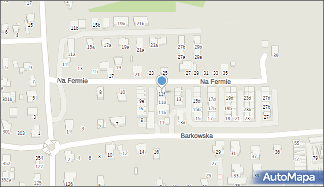 Bielsko-Biała, Barkowska, 11f, mapa Bielsko-Białej