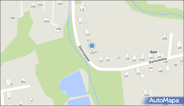 Bielsko-Biała, Barkowska, 123, mapa Bielsko-Białej