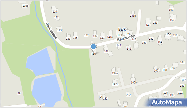 Bielsko-Biała, Barkowska, 140, mapa Bielsko-Białej
