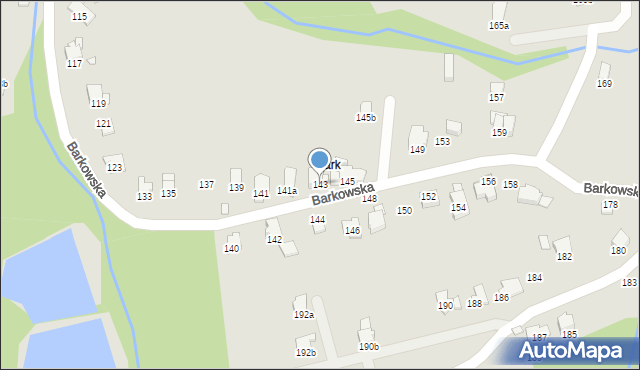 Bielsko-Biała, Barkowska, 143, mapa Bielsko-Białej