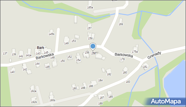 Bielsko-Biała, Barkowska, 158, mapa Bielsko-Białej