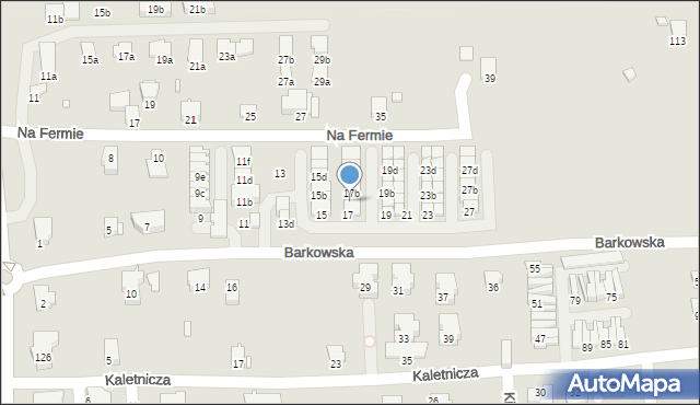 Bielsko-Biała, Barkowska, 17a, mapa Bielsko-Białej