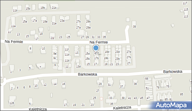 Bielsko-Biała, Barkowska, 17c, mapa Bielsko-Białej