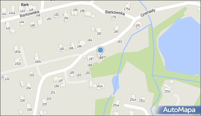 Bielsko-Biała, Barkowska, 185, mapa Bielsko-Białej