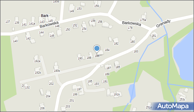 Bielsko-Biała, Barkowska, 186, mapa Bielsko-Białej
