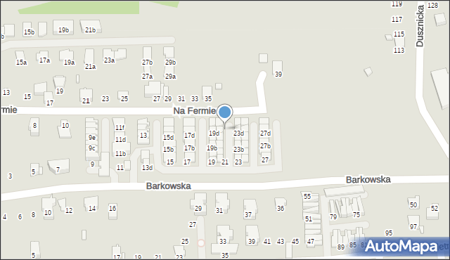 Bielsko-Biała, Barkowska, 21d, mapa Bielsko-Białej