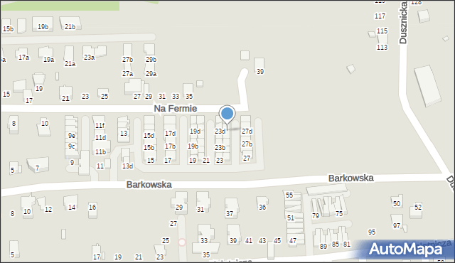 Bielsko-Biała, Barkowska, 25d, mapa Bielsko-Białej