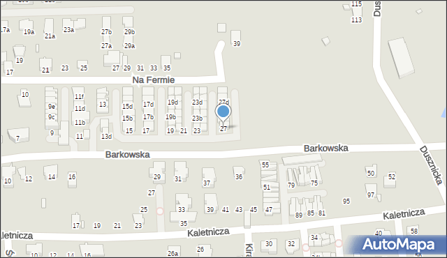 Bielsko-Biała, Barkowska, 27, mapa Bielsko-Białej