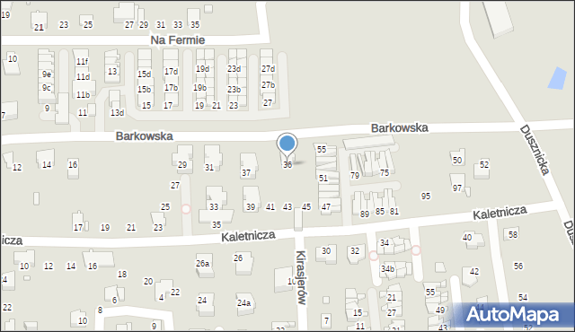 Bielsko-Biała, Barkowska, 36, mapa Bielsko-Białej