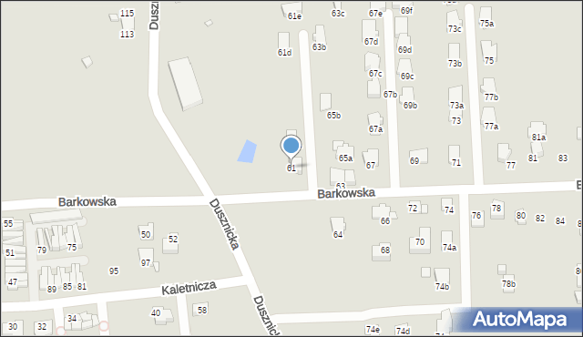 Bielsko-Biała, Barkowska, 61, mapa Bielsko-Białej