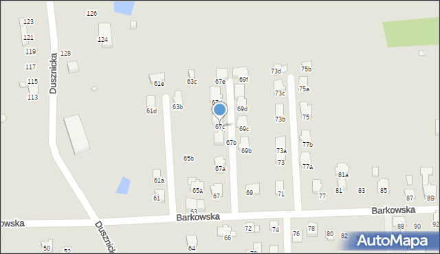 Bielsko-Biała, Barkowska, 67c, mapa Bielsko-Białej