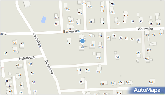 Bielsko-Biała, Barkowska, 68, mapa Bielsko-Białej