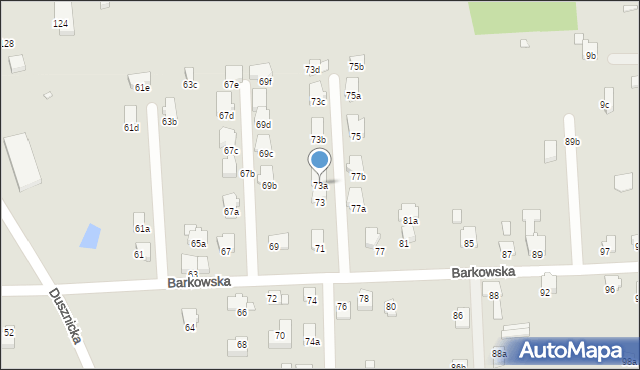 Bielsko-Biała, Barkowska, 73a, mapa Bielsko-Białej