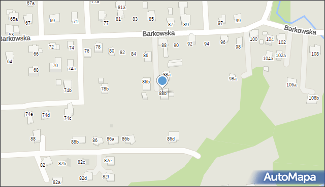 Bielsko-Biała, Barkowska, 88b, mapa Bielsko-Białej