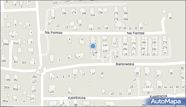 Bielsko-Biała, Barkowska, 9a, mapa Bielsko-Białej