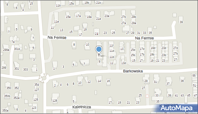 Bielsko-Biała, Barkowska, 9b, mapa Bielsko-Białej