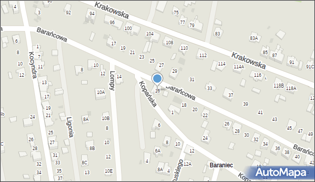 Bieruń, Barańcowa, 16, mapa Bieruń