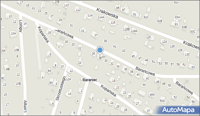 Bieruń, Barańcowa, 28, mapa Bieruń