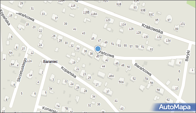 Bieruń, Barańcowa, 40, mapa Bieruń