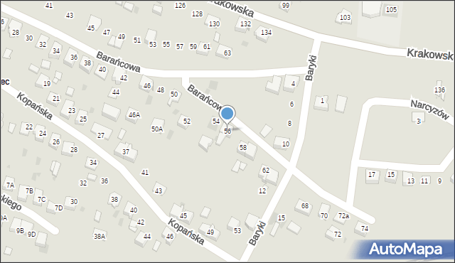 Bieruń, Barańcowa, 56, mapa Bieruń